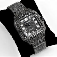 Black Moissanite Diamond Luxury Hip Hop Watch