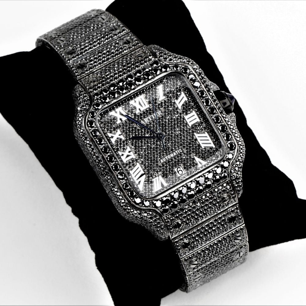 Black Moissanite Diamond Luxury Hip Hop Watch