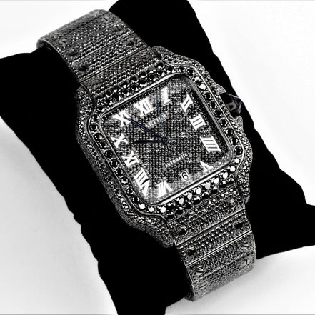 Black Moissanite Diamond Luxury Hip Hop Watch