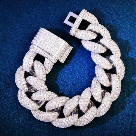 22MM Moissanite Diamond Cuban Unisex Bracelet