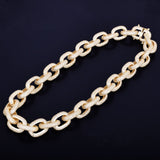 D Color Moissanite Diamond Rolo Cuban Chain For Men's