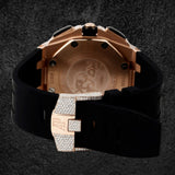 Black Rubber Strap Moissanite Diamond Watch For Men's