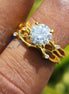 Round Cut Vintage Art Deco Lab Grown Diamond Ring