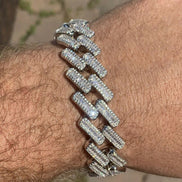 Baguette Moissanite Miami Cuban Link Bracelet