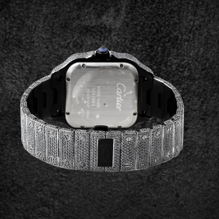 Iced Out Black Moissanite Diamond Hip Hop Watch