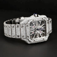 Iced Out Skeleton Moissanite Automatic Watch