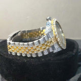 Moissanite Diamond Dual Tone Iced Out Hip Hop Men's Watch