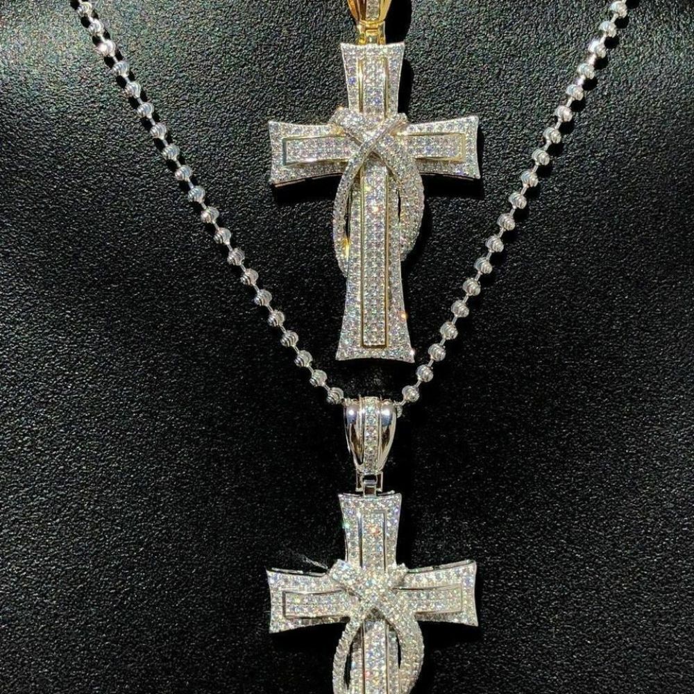 Classic But Down Cross Moissanite Pendant