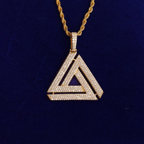 Triangle Shape Moissanite Diamond Iced Out Pendant