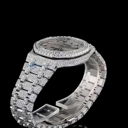 Automatic Stainless Steel Moissanite Wrist Watch