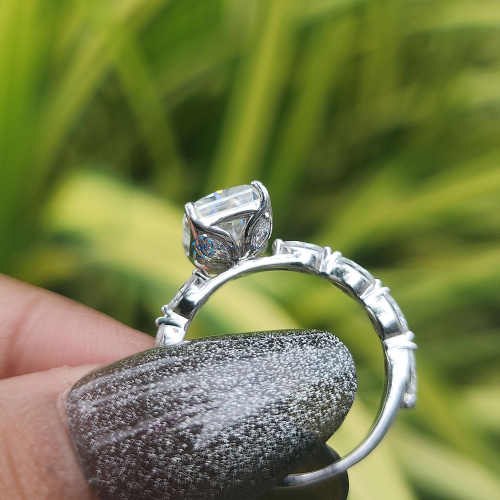 Radiant Cut Lab Grown Engagement Ring White Gold Wedding Ring
