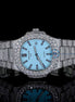 Stylish Full Body Moissanite Bust Down Automatic Watch