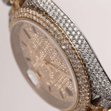 Handcrafted Dual Tone Automatic Moissanite Watch