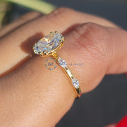 2 Carat Oval Cut Lab Grown Diamond Engagement Ring