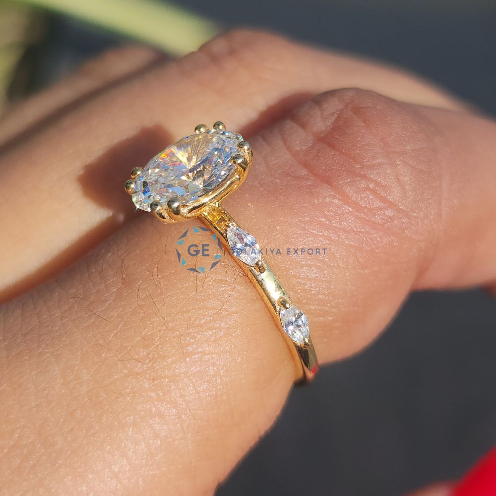 2 Carat Oval Cut Lab Grown Diamond Engagement Ring
