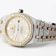 Baguette Stick Moissanite Diamond Dual Tone Watch