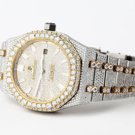 Baguette Stick Moissanite Diamond Dual Tone Watch