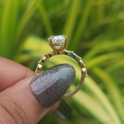Lab Grown Oval Cut Yellow Gold Engagement Ring
