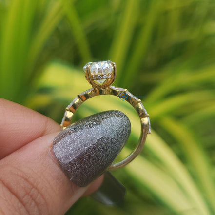 Lab Grown Oval Cut Yellow Gold Engagement Ring