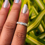 Bezel Set White Gold Radiant Cut Wedding Band For Women