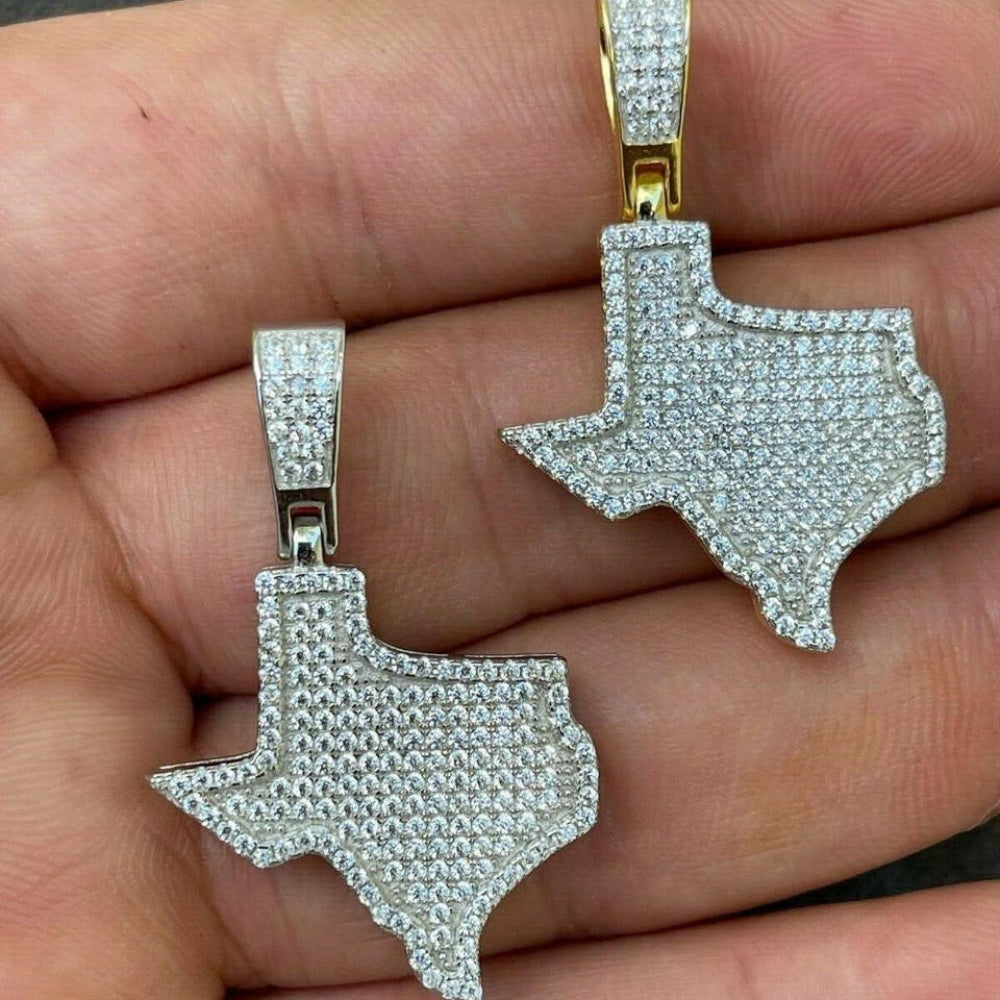 Taxas State Iced Out Moissanite Men's Pendant
