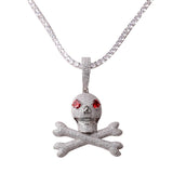 Hip Hop Skull and Bones Moissanite Diamond Pendant