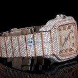 Moissanite Diamond Elegant Full Rose Roman Dial Luxury Watch