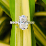 White Gold Oval Cut Lab Grown Diamond Wedding Ring