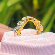 Bezel Set Yellow Gold Multi Stone Wedding Band