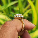 Portuguese Cut lab Grown Diamond Vintage Wedding Ring