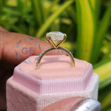 14K Yellow Gold Hidden Halo Princess Cut  Engagement Ring