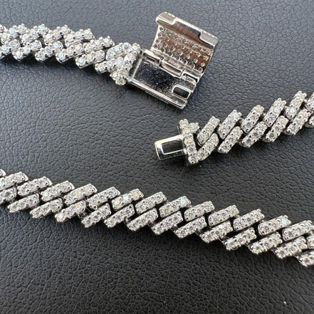 Micro Prong Miami Cuban Link Moissanite Bracelet