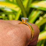 Lab Grown Round Cut Yellow Gold Wedding Ring