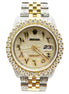 Arabic Number Dual Tone Iced Out Moissanite Watch