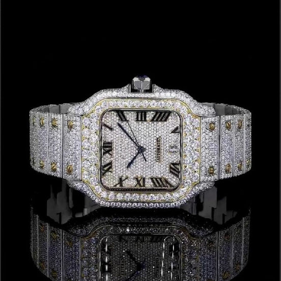 Bust Down Automatic Moissanite Diamond Watch