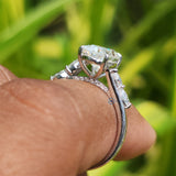 Oval Cut White Gold lab Grow Diamond Engagement Ring