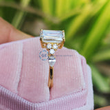 2.5 CT Emerald Cut Lab Grown Diamond Unique Wedding Ring
