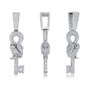 Flooded Ice Wise Owl Key Bling Moissanite Pendant