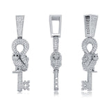 Flooded Ice Wise Owl Key Bling Moissanite Pendant