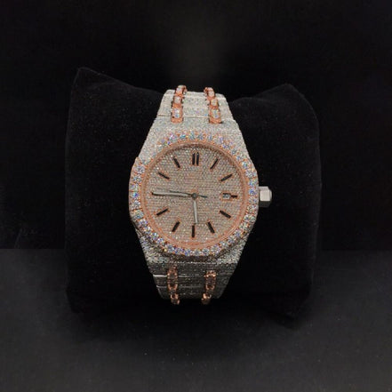 Dual Tone Luxury Moissanite Automatic Watch