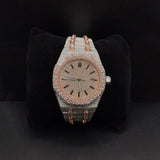 Dual Tone Luxury Moissanite Automatic Watch