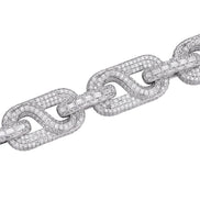 925 Sterling Silver Moissanite Diamond Link Bracelet