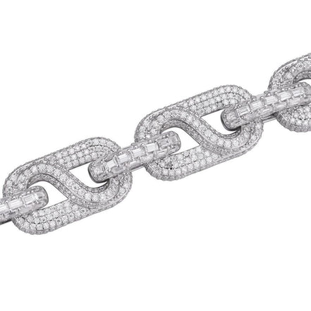 925 Sterling Silver Moissanite Diamond Link Bracelet