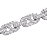 925 Sterling Silver Moissanite Diamond Link Bracelet