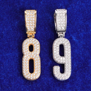 Number Iced Blinged Out Moissanite Diamond Pendants