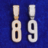 Number Iced Blinged Out Moissanite Diamond Pendants