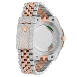 Dual Tone Brown Dial Datejust Iced Out Moissanite Watch