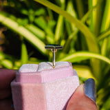 Green Princess Cut Solitaire Engagement Ring