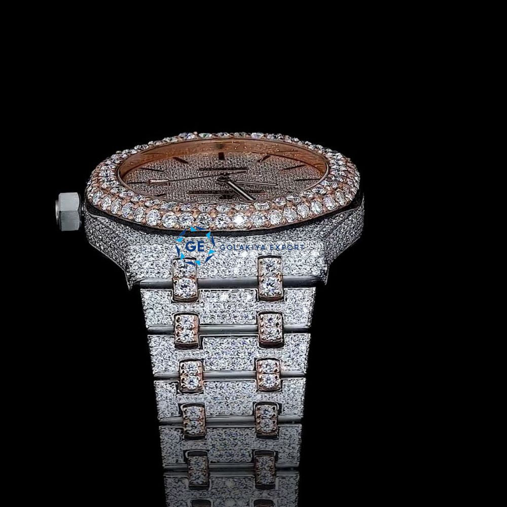 Dual Tone Moissanite Watch Gift For Him