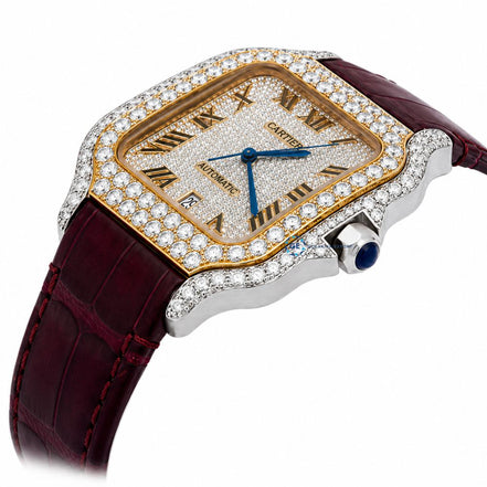 Leather Belt Moissanite Luxury Daily Wear Watch